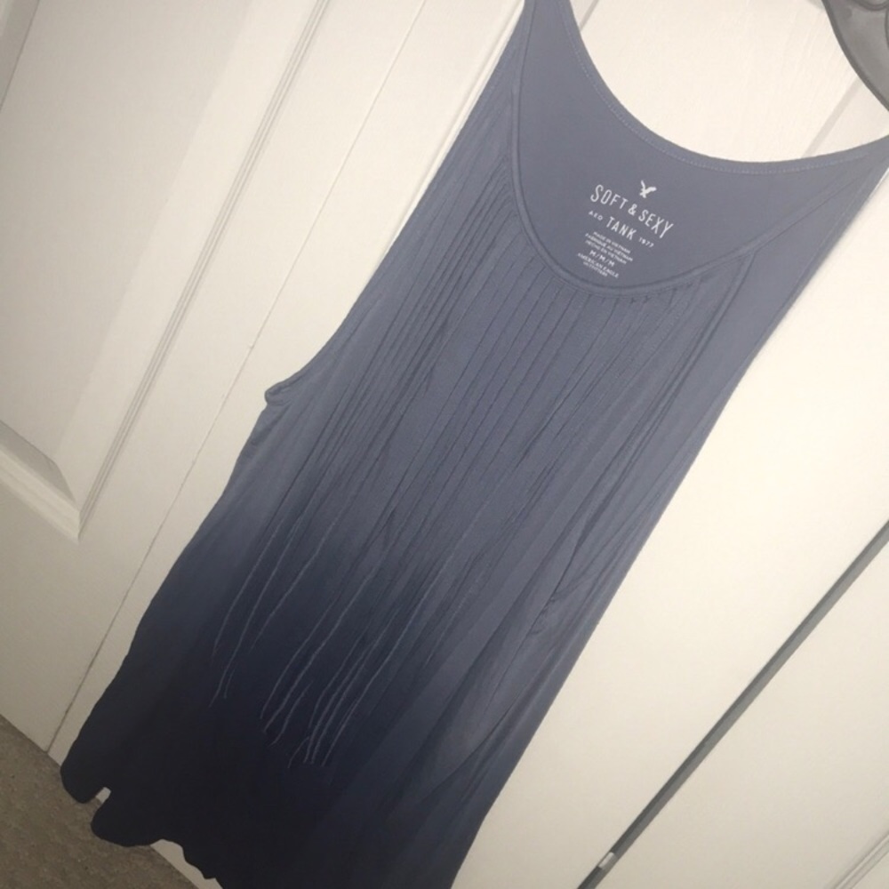 American Eagle Ombré Fringe Tank
